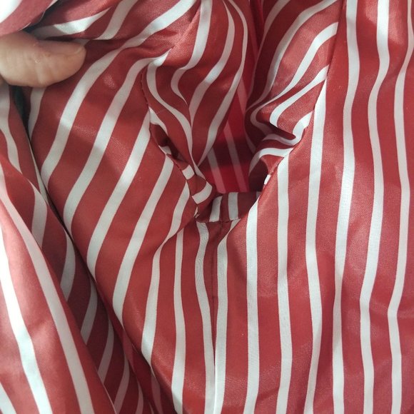 Suka Bright Red Snap Zip Front Coat Lined Jacket Cotton Blend Trench Buckle Med - Picture 7 of 14